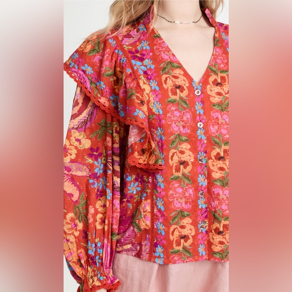 FARM Rio Red Spring Bananas Blouse - Picture 5 of 16